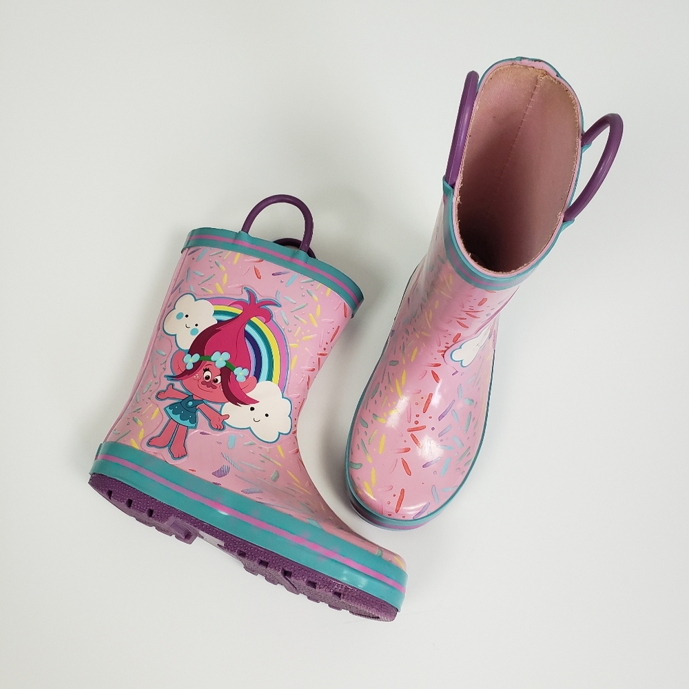 TROLLS Poppy Pink w/ Blue Rainboots Girls Sz 10